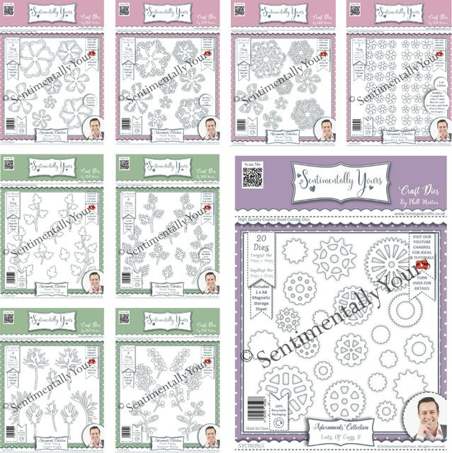 Metall-Stanzformen-Set mit weihnachtlichen Blütenblättern in Silber für A6 Grußkarten und Scrapbooking - Bild 1