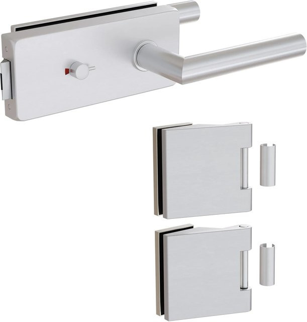 Levidor Glastürbeschlag Studio/Office Eckig Sanitär- und WC-Riegel in Silber - Bild 1