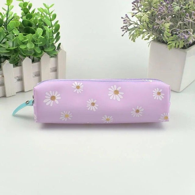 NATAWA Transparentes Federmäppchen mit Daisy-Design in Violett - Bild 1