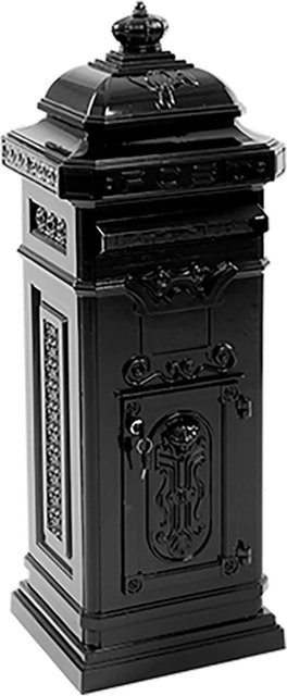 PROREGAL Nostalgischer Säulen-Briefkasten aus Gießaluminium in Schwarz, H x B x T: 110 x 33 x 36,5 cm - Bild 1