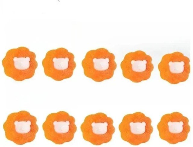 Lanzhong home life Wäschebälle aus Wolle zur Tierhaarentfernung, 10 Stück, Orange - Bild 1
