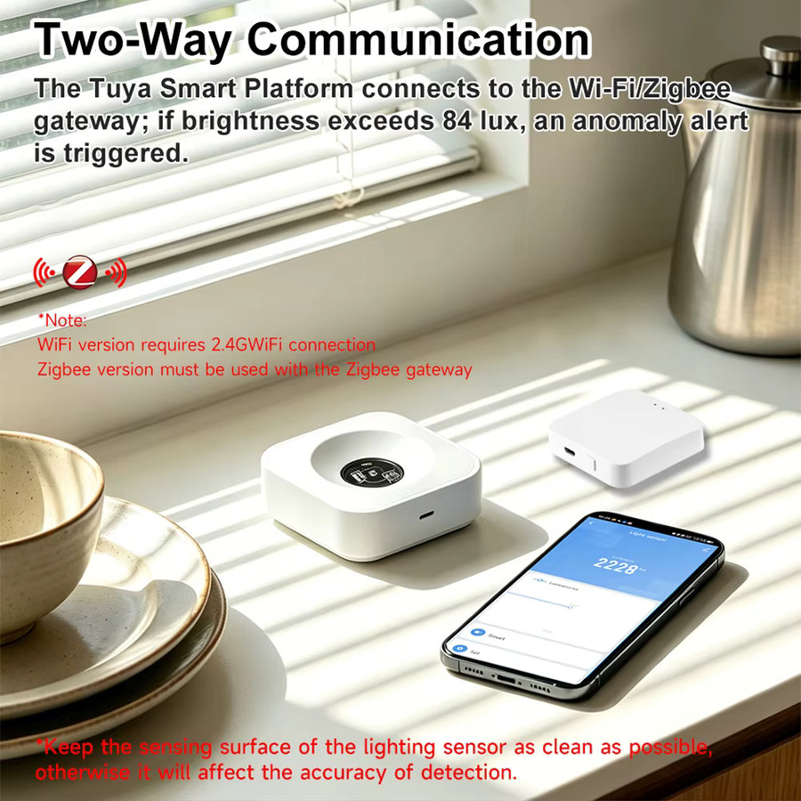 iHseno Zigbee Smart Helligkeitssensor Tuya Smart Life Twilight Sensor in Weiß zur Beleuchtungssteuerung mit Alexa Sprachassistent Unterstützung - Bild 5