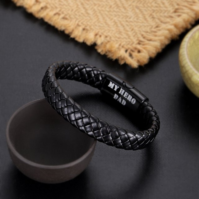 DOUVEI Armband, PU-Leder, Schwarz, Herren - Bild 1