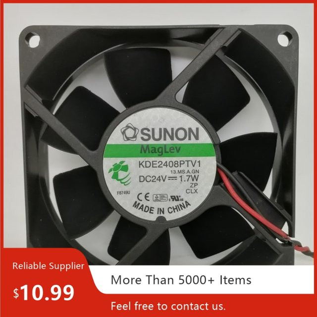 SUNON Gehäuselüfter KDE2408PTV1 Schwarz, B/T/H: 8,0 x 8,0 x 2,5 cm, 24 V, 1,7 W - Bild 1