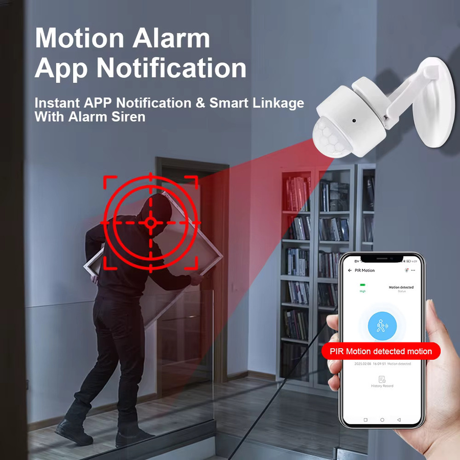 ONENUO Zigbee PIR-Bewegungssensor Infrarot-Detektor für Sicherheitsalarme in Weiß, kompatibel mit der eWelink-App - Bild 3