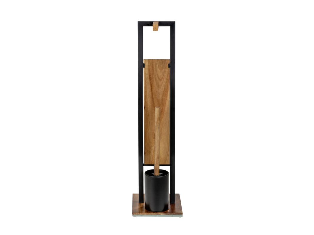 Wenko Stand WC-Garnitur Rivalta Akazie in Schwarz und Braun - Bild 2
