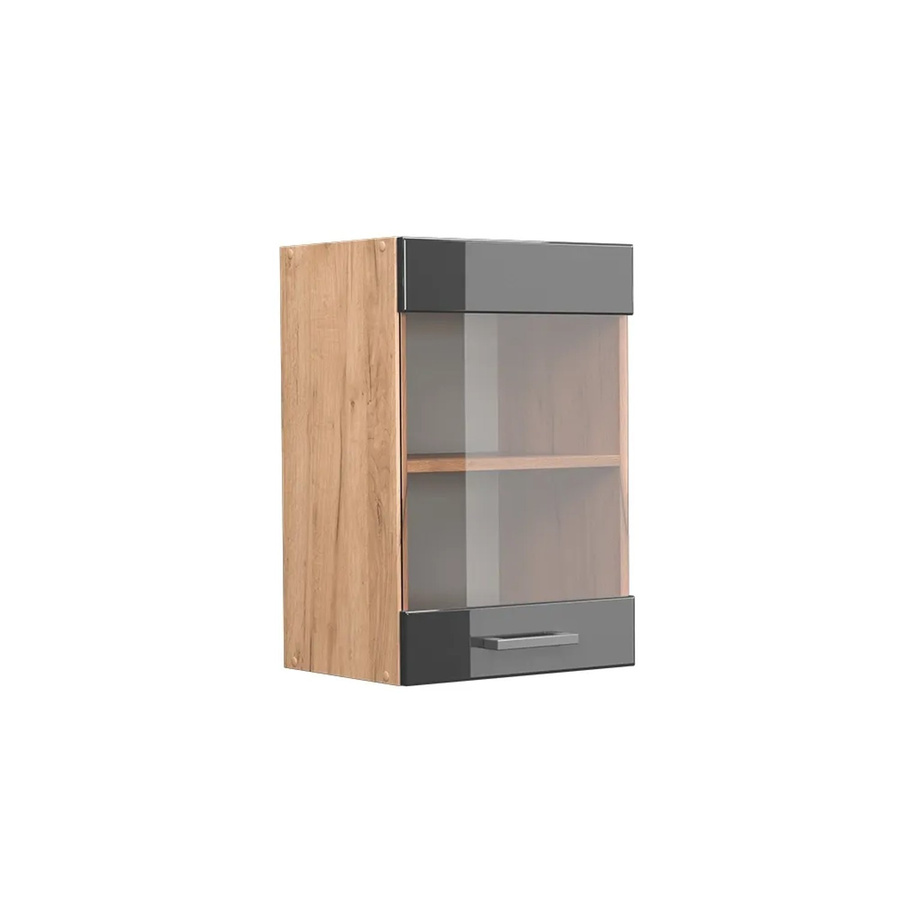Vicco R-Line Hängeglasschrank Küchenschrank in Anthrazit und Gold mit Glastüren Breite: 40 cm, Höhe: 60 cm, Tiefe: 31 cm - Bild 3