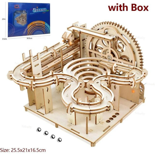 Binchi Outdoor Product 3D Holzpuzzle Mechanisches Modell Murmelbahn, ab 3 Jahre - Bild 1