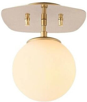 Opviq Deckenleuchte Well in Gold/Messing aus Glas und Metall mit E14 Fassung, B/T/H: 25 x 25 x 25 cm - Bild 1