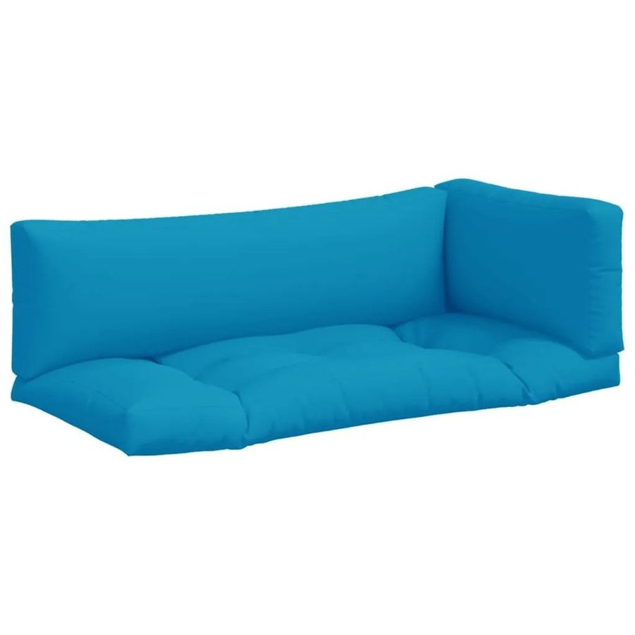 vidaXL Palettenkissen 3-teiliges Set aus Polyester in Hellblau, wasserabweisend und UV-beständig - Bild 2