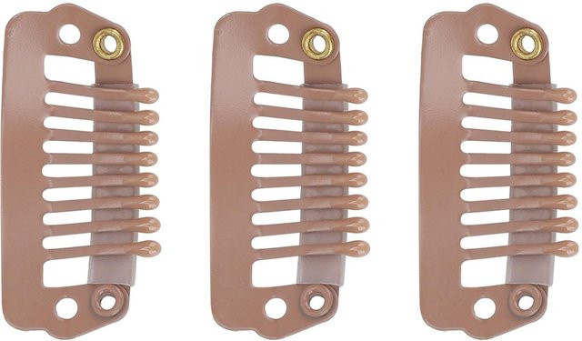 KaiSai Druckkamm Perückenclips mit 8 Zähnen, 50 Stück, hellbraun, Unisex - Bild 1