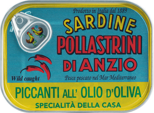 Pollastrini Pikante Sardinen in Olivenöl mit Chili 100 g - Bild 1