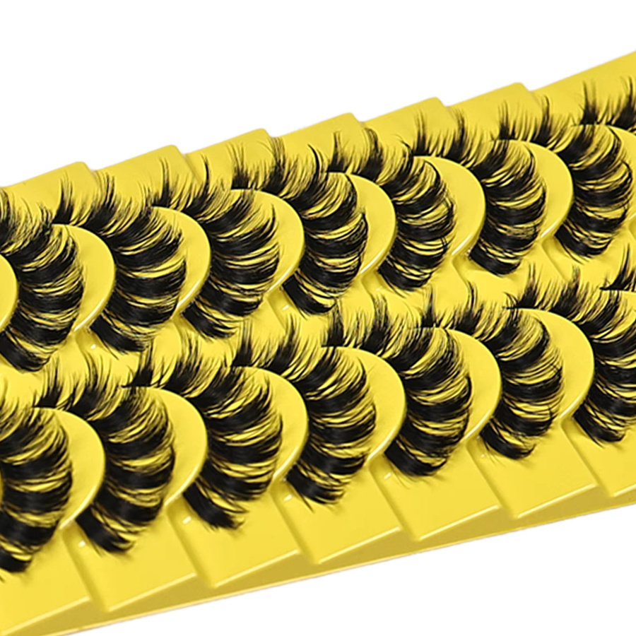 Künstliche Wimpern, 10 Paar, dick, dramatisch, transparentes Band, wiederverwendbar - Bild 4