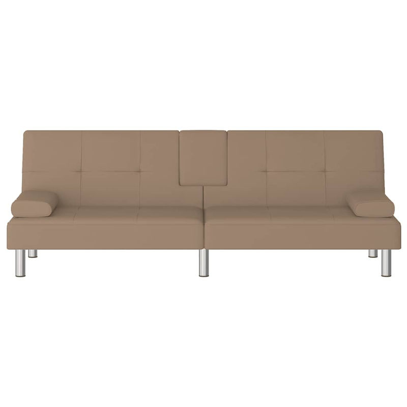 Vidaxl Schlafsofa mit Getränkehaltern in Beige aus Kunstleder und Holzwerkstoff - Bild 2