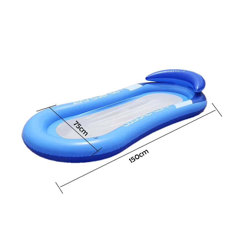 CatXaa Aufblasbare Schwimmende Hängematte als Pool Liegestuhl und Lounge Bett in Blau - Bild 2