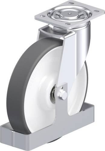 Blickle LH-POTH 250K-FS Stahlblech-Lenkrolle in Grau und Weiß mit Rad-Durchmesser 250 mm und einer Tragfähigkeit von 900 kg - Bild 1