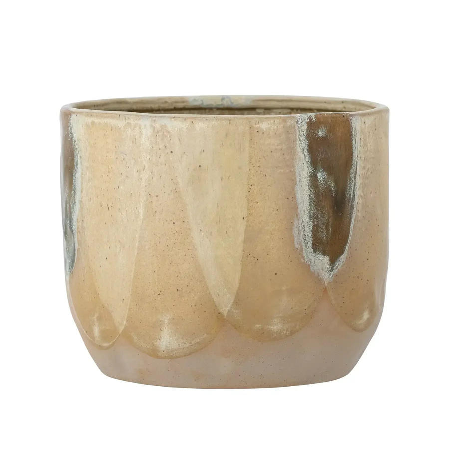 Bloomingville Blumentopf Mai aus Steingut in Braun und Beige, Durchmesser: 18,5 cm, Höhe: 15,0 cm - Bild 1