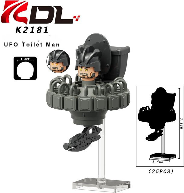 Happy Building Blocks UFO Bausteine, Titan TVman Kameramann Figuren, ab 7 Jahren - Bild 1