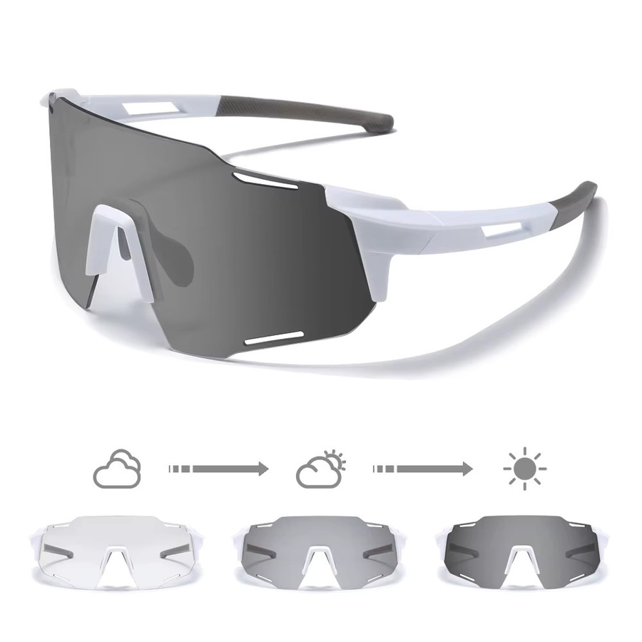 KINGSEVEN Sportsonnenbrille, Unisex, weiß, Kunststoff, photochrom - Bild 2