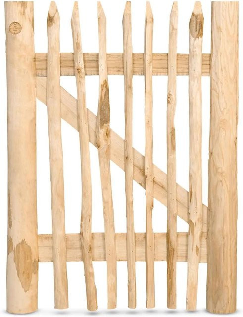 Stiltreu Genageltes Staketenzaun-Tor aus Edelkastanie in Braun, Breite: 75 cm, Höhe: 100 cm - Bild 1