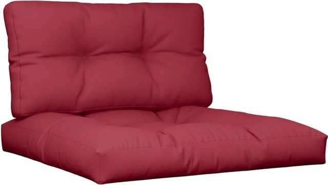 vidaXL Palettenkissen 2-teiliges Set Weinrot aus Polyester, wasserabweisend und UV-beständig, B/T/H: 70 x 70 x 12 cm - Bild 1