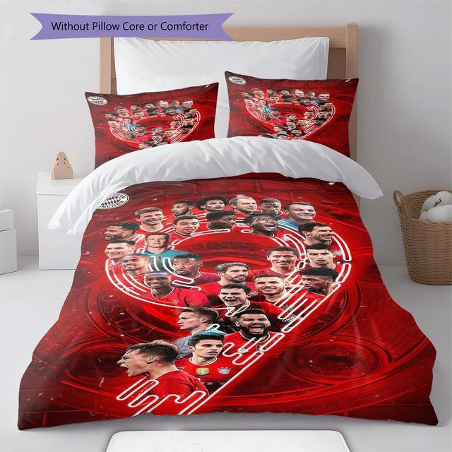 FCB Bettwäsche Set mit Bettbezug und Kissenbezügen in Rot, B/H: 200 x 200 cm - Bild 1