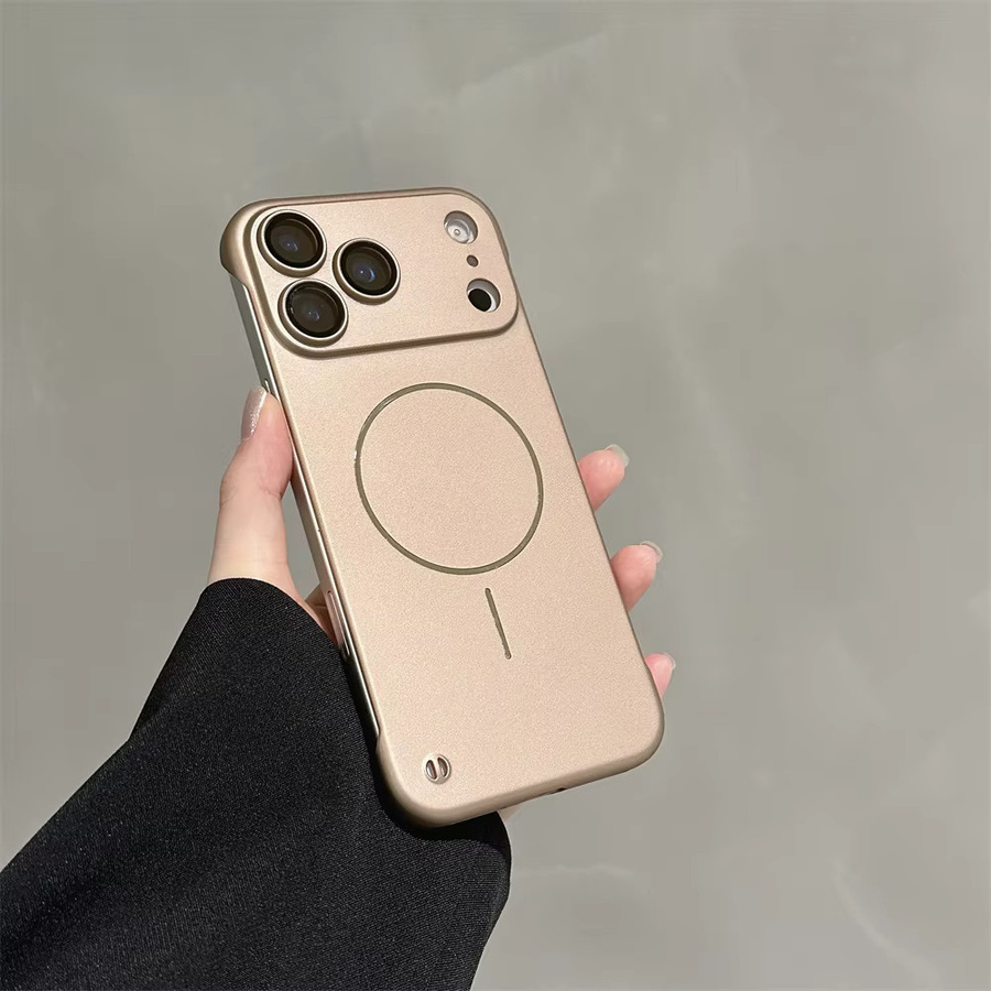 Rahmenlose magnetische MagSafe Handyhülle für Apple iPhone 17, 16, 14, 13, 12 Pro Max mit Kameraschutz in Schwarz - Bild 1