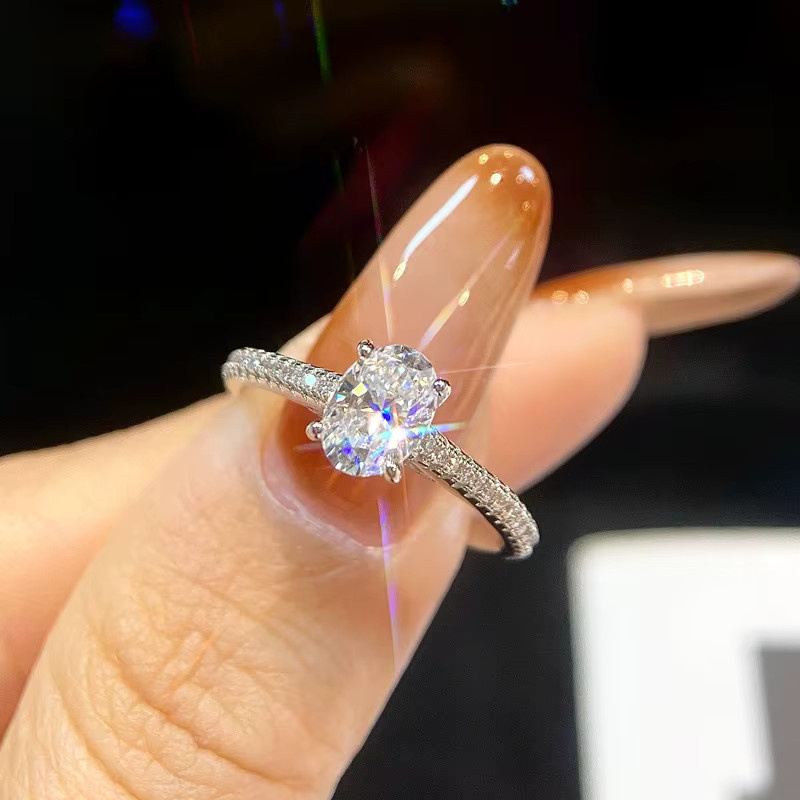 GRA Moissanit-Diamantring, 925 Silber, Damen - Bild 1