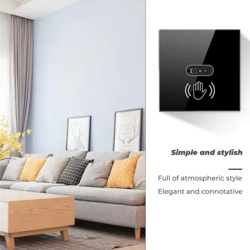 Szaoju Smart Wand Licht Schalter mit Hand Sweep Sensor und Glas Panel in Schwarz - Bild 2