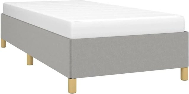 vidaXL Bettgestell mit Stoffbezug in Hellgrau, B/T/H: 90 x 190 x 35 cm - Bild 1