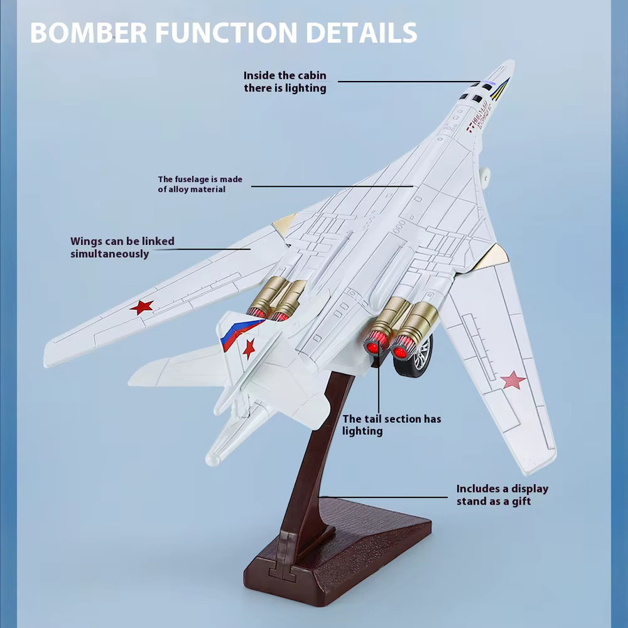 Maisto TU-160 Strategisches Bombermodell, Modellflugzeug, Maßstab 1:200 - Bild 2