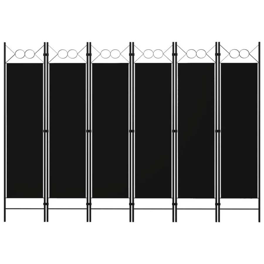 vidaXL 6-teiliger Raumteiler mit Kreisdesign in Schwarz, B: 240 cm, H: 180 cm - Bild 2