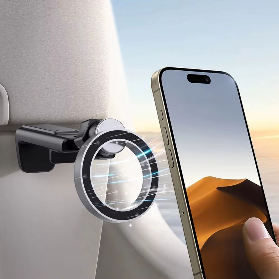 Magnetische Flugzeug-Handyhalterung für MagSafe iPhone 16 und Xiaomi, Tragbarer Handy-Clip für Flugsitz und Schreibtisch - Bild 5
