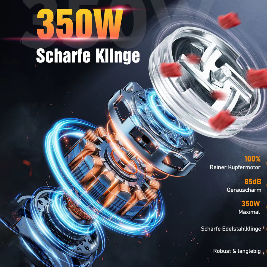 Fatabeta Elektrische Fleischmühle und Küchenmaschine in Silber mit 3 Edelstahlplatten und Wurstfüller - Bild 4