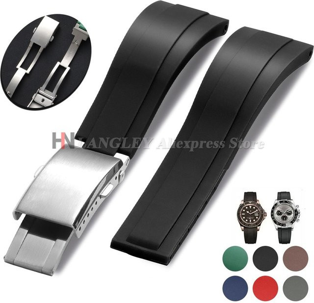 Uhrenarmband Silikon, Schwarz, Herren, 20 mm - Bild 1