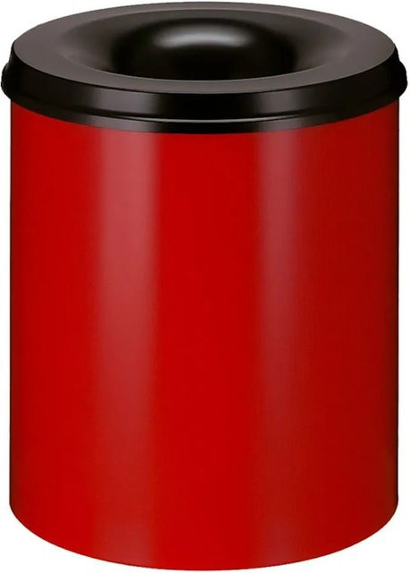 PROREGAL Selbstlöschender Papierkorb und Abfallsammler aus Metall, 80 Liter, Rot und Schwarz, H x Ø: 54 x 47 cm - Bild 1