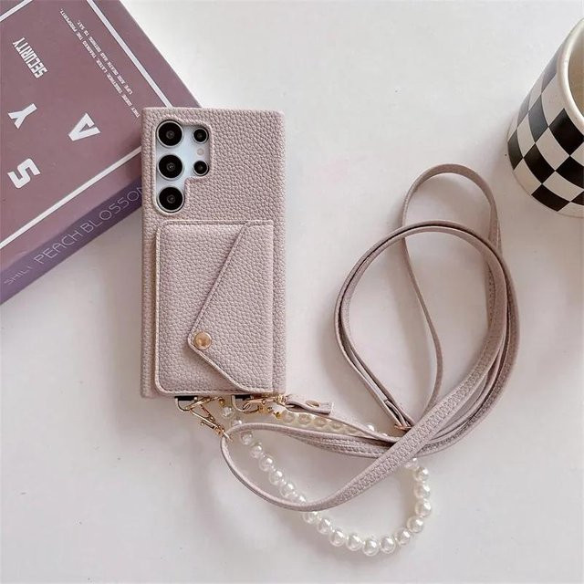 Samsung Crossbody Handyhülle Wallet Cover in Pink für Galaxy S25 S24 S23 S22 Ultra Plus A56 A36 A26 A16 A05 A05S A15 A25 A35 A55 A54 - Bild 1