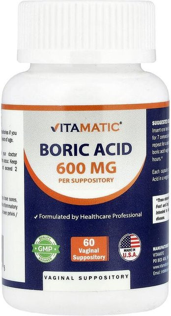 Vitamatic Borsäure Vaginalzäpfchen, 600 mg, 60 Stück - Bild 1