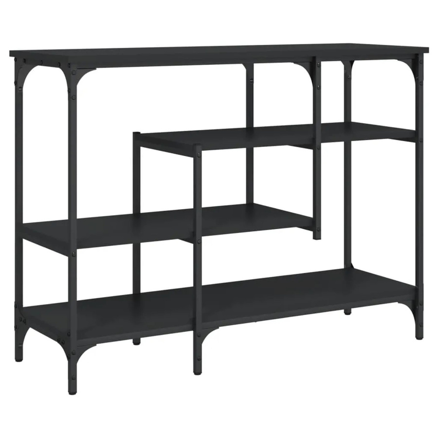 vidaXL Konsolentisch mit Ablagen in Schwarz im industriellen Stil, B/T/H: 100 x 35 x 75 cm - Bild 2