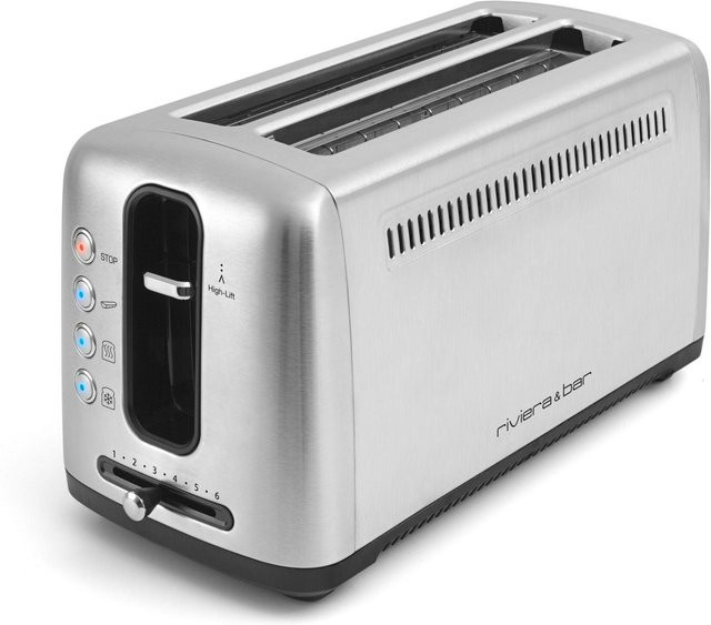 riviera&bar XL Langschlitz-Toaster aus Edelstahl in Silber mit 2 Schlitzen und 7 Bräunungsstufen - Bild 1