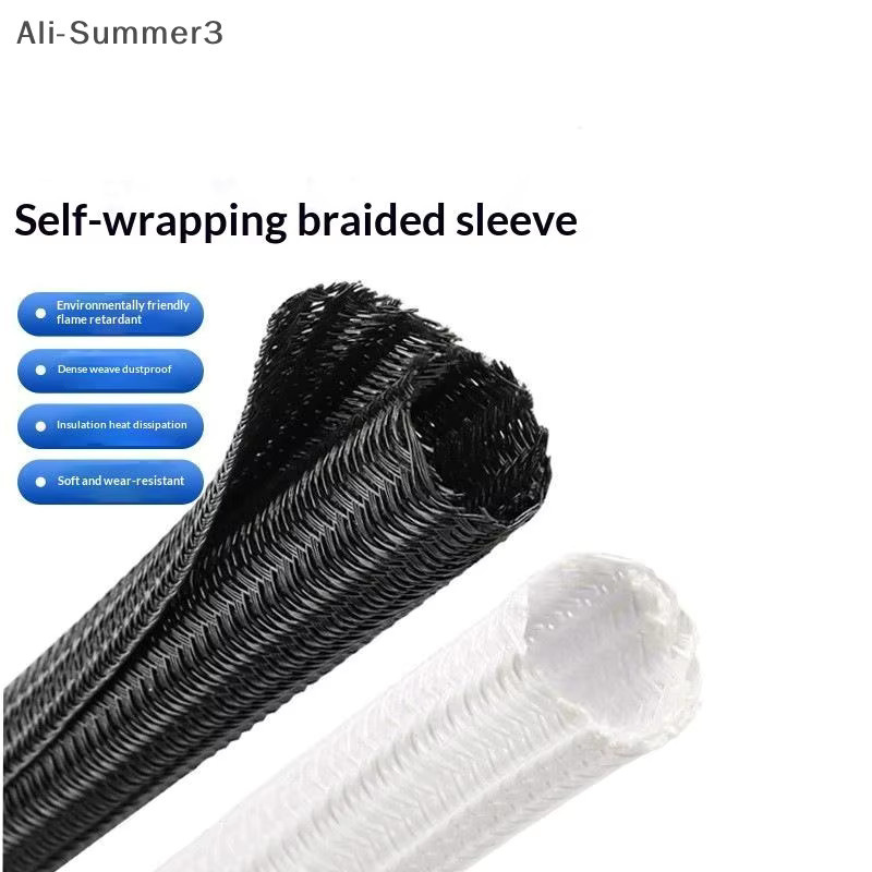Selbstgeschlossene isolierte PET-Kabelhülse in Schwarz, 1 Meter Länge, verschleißfester Draht-Organizer für 8 bis 32 mm Durchmesser - Bild 2