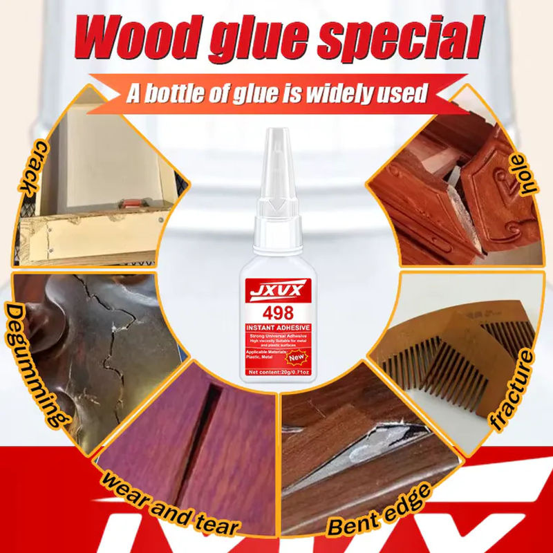 LOOLIFL Holz-Sekundenkleber Cyanacrylat für Möbelreparaturen, Transparent/Schwarz - Bild 6