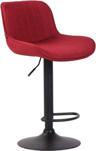 DELUKE Barhocker BEKIM Stoff Rot, Drehbarer Barstuhl mit Lehne, B/T/H: 50 x 50 x 86 cm - Bild 1