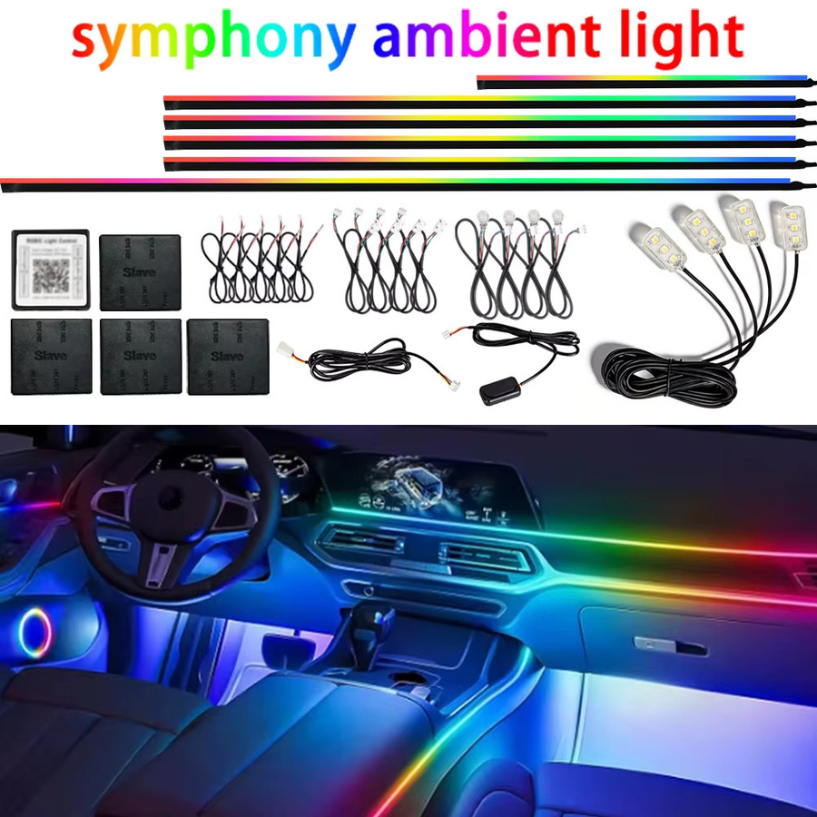 WUMFIRE RGB Neon Umgebungsbeleuchtung für Tesla Modell Y, 3, S, X und Cybertruck mit App- und Fernbedienung Steuerung, Multicolour LED Innenbeleuchtung aus Acryl - Bild 4
