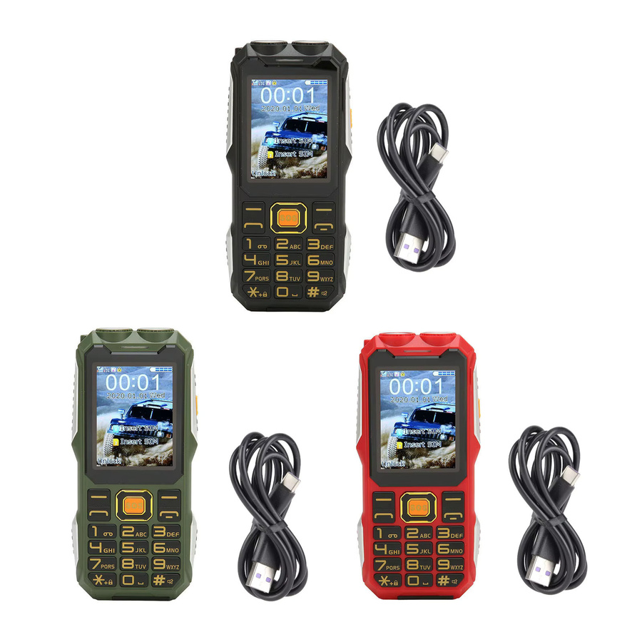 Qiilu 2G Dual-SIM Mobiltelefon mit großen Tasten und 16800 mAh Akku in Grün für Senioren - Bild 4