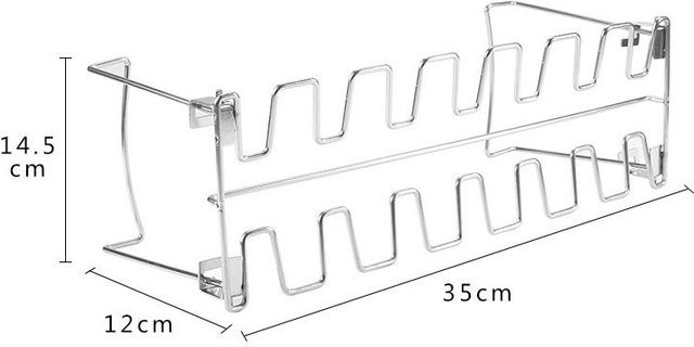 Yiran bag Hähnchenschenkelhalter und Grillpfanne aus Edelstahl in Weiß und Silber, B/T/H: 35,0 x 14,5 x 14,5 cm - Bild 1