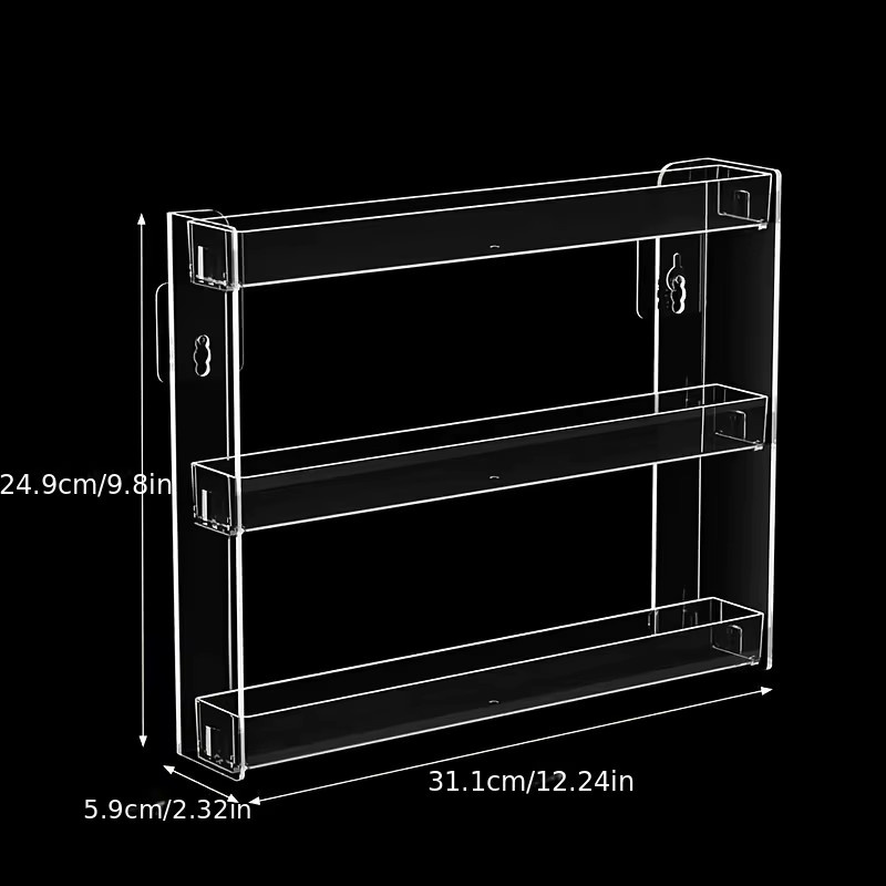 Transparenter Acryl Kosmetik-Organizer zur Wandmontage für Hautpflege, Lippenstifte und Lidschatten-Paletten - Bild 3