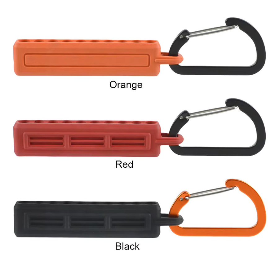 APWIKOGER Schraubendreher-Bithalter mit Karabiner und Aufbewahrungsorganisator aus Kunststoff in Orange - Bild 2