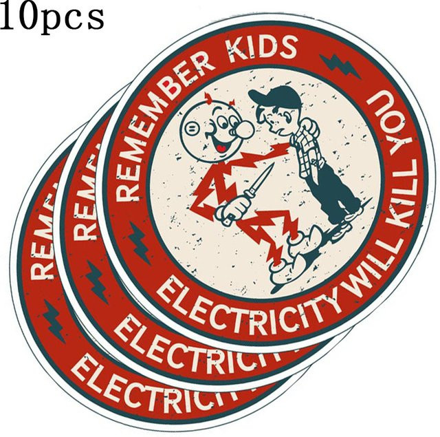 10 Stück selbstklebende Warnaufkleber mit Stromschlaggefahr-Hinweis, wasserdichte Sicherheitsetiketten für elektrische Boxen - Bild 1