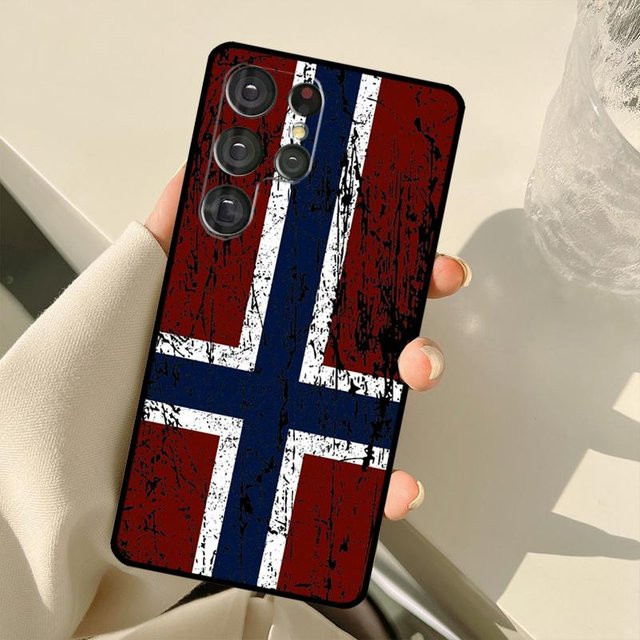 Samsung Galaxy Smartphone Schutzhülle mit Norwegen Flaggen Design in Multicolor - Bild 1